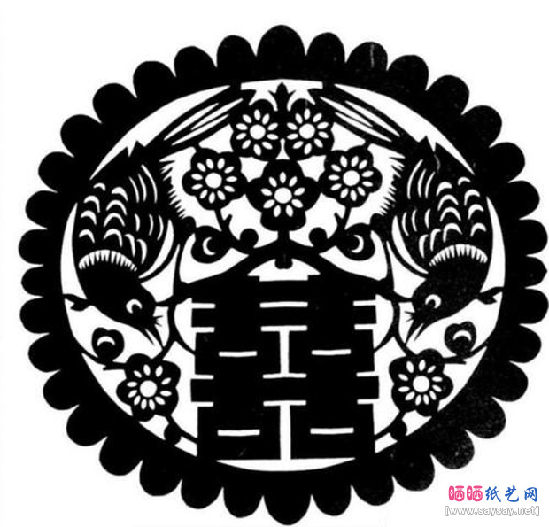 喜鹊的各类造型剪纸图案-www.saybb.net