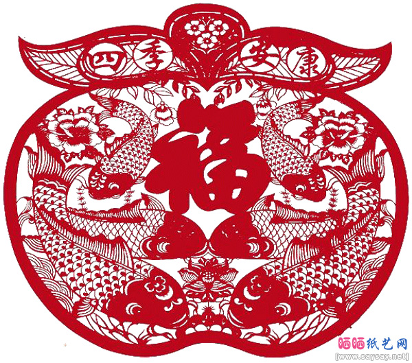 各种福字窗花剪纸大全（46幅）图片38-www.saybb.net