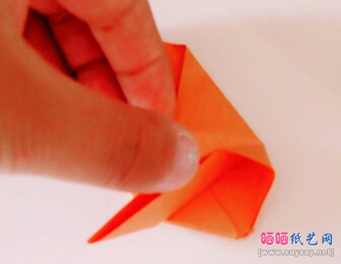 儿童折纸教程小水壶的折法实拍图片步骤8-www.saybb.net