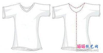 T恤大变身制作成个性小披肩2-www.saybb.net