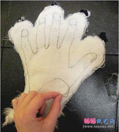 可爱的猫爪手套制作教程步骤5-www.saybb.net