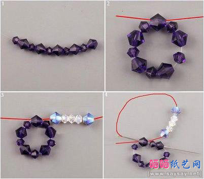 自制闪闪发光的五角星水晶耳环制作步骤1-www.saybb.net