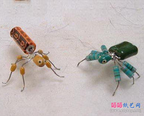 电阻变废为宝创意制作蚂蚁玩具-www.saybb.net