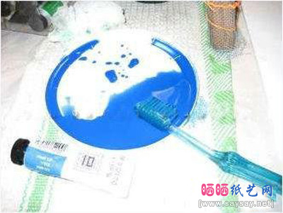 牙刷+水粉绘制各种艺术画图文教程-www.saybb.net