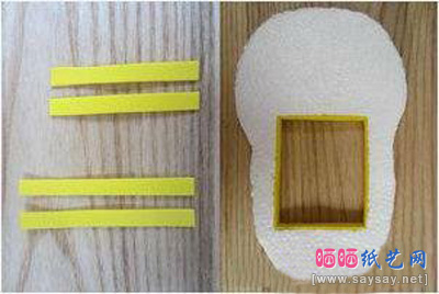 可爱的凉鞋纸板相框手工制作步骤2 - www.saybb.net