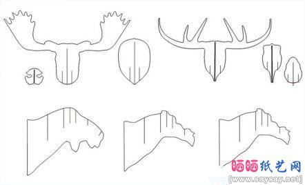 创意的立体纸板驯鹿制作步骤2-www.saybb.net