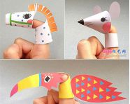 可爱小动物手指玩偶玩具DIY折纸作品 纸艺手偶图片欣赏