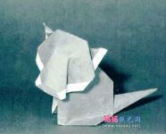 简单可爱的纸艺折纸小老虎的方法图谱教程