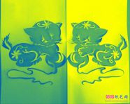 简单手工DIY玩毛线球的小花猫剪纸